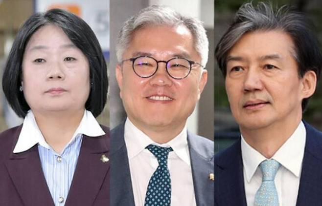 윤미향 무소속 의원, 최강욱 전 의원, 조국 전 법무부장관.(왼쪽부터) /뉴시스