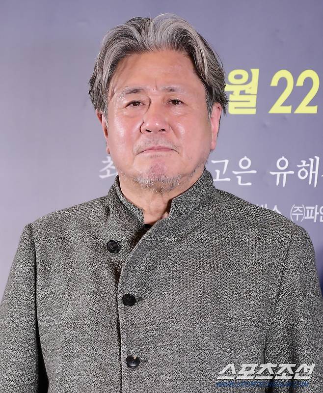 영화 '파묘' 언론시사회가 20일 오후 서울 삼성동 메가박스에서 열렸다. 최민식이 포즈 취하고 있다. 정재근 기자 cjg@sportschosun.com/2024.2.20/