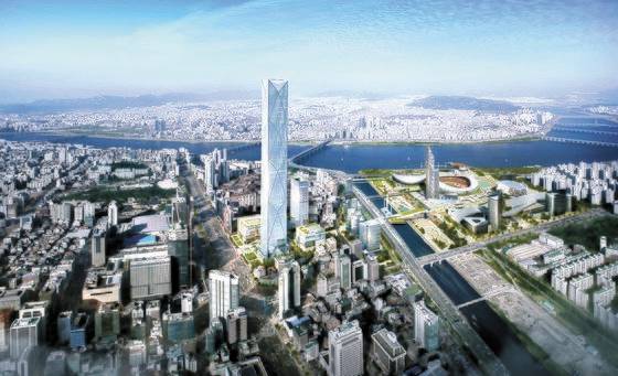 강남구 삼성동에 조성 예정이었던 현대차그룹 글로벌 비즈니스 센터(GBC) 조감도. 현대차그