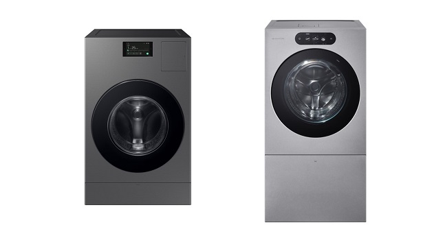 삼성전자 '비스포크 AI 콤보'(왼쪽), LG전자 'LG 시그니처 세탁건조기'(오른쪽)./사진=각 사