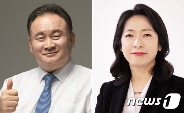 이상민 국회의원(왼쪽)과 황정아 한국천문연구원 책임연구원. /뉴스1