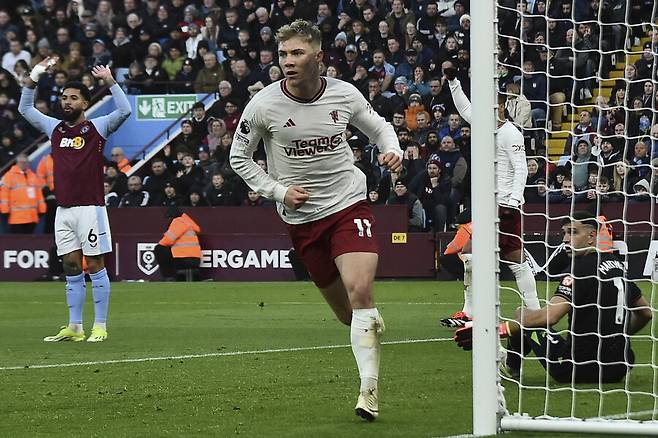 ▲ 맨체스터 유나이티드 공격수 라스무스 회이룬. ⓒ연합뉴스/AP