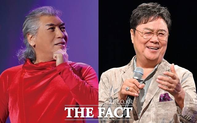 나훈아(왼쪽)와 남진은 대한민국 가요계 역사의 산증인이자 레전드로 우뚝 서 있다. 70년대부터 가요계 라이벌로 경쟁하면서 한 시대를 양분했고, 지금도 현역가수로 왕성한 활동을 하고 있다. /더팩트 DB, 예아라·예소리