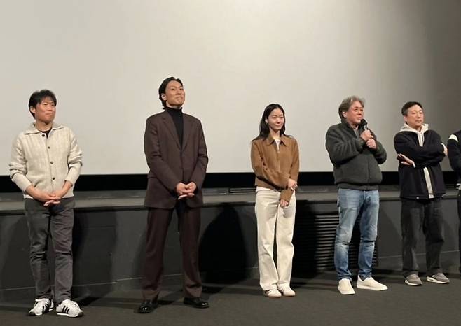 '파묘' 무대인사 중인 유해진, 김재철,