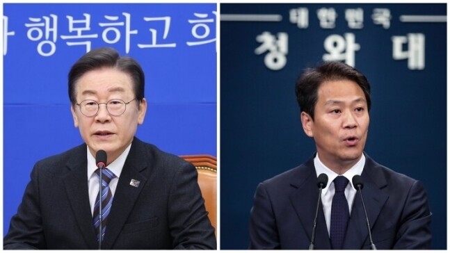 이재명 더불어민주당 대표(왼쪽). 오른쪽은 임종석 전 대통령비서실장. 한겨레 자료사진