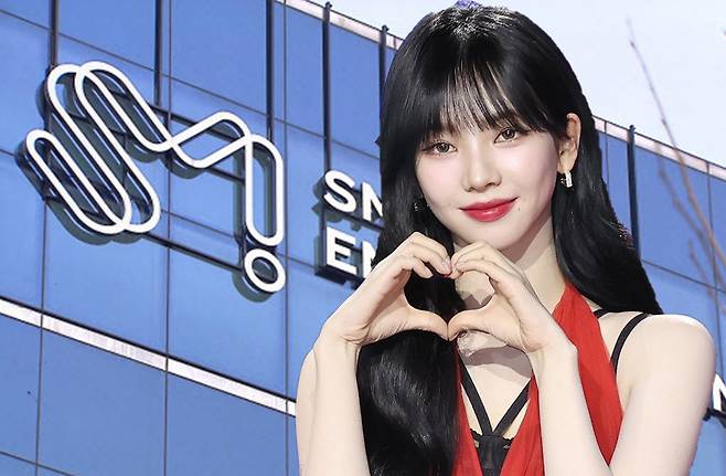 그룹 에스파의 카리나와 SM엔터테인먼트 본사 [연합]