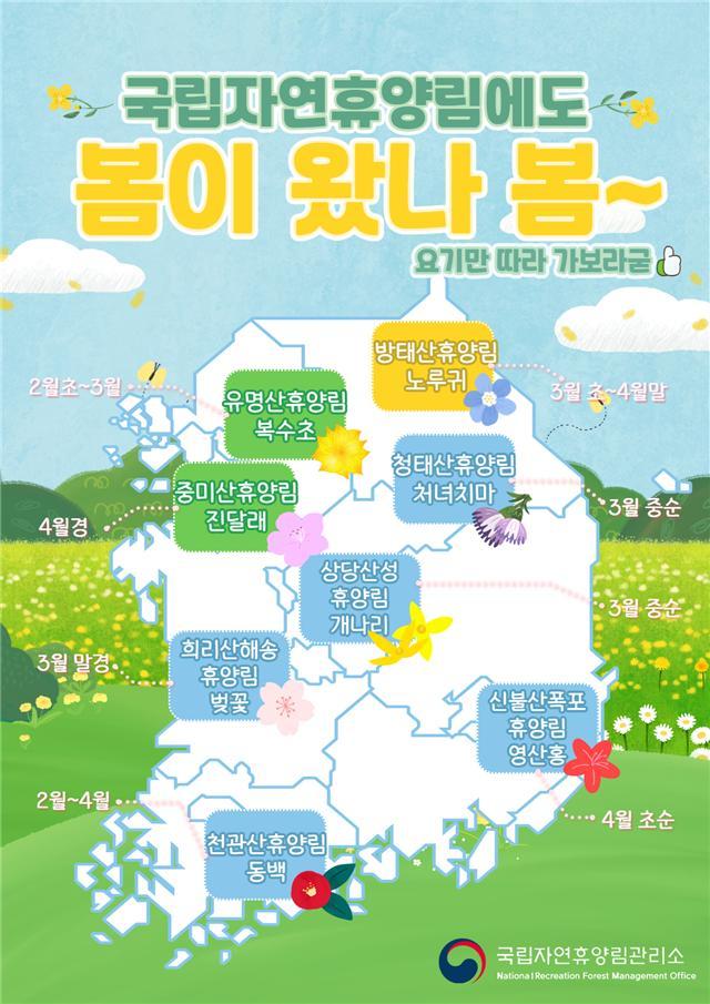 국립자연휴양림 봄꽃 지도./ 뉴스1