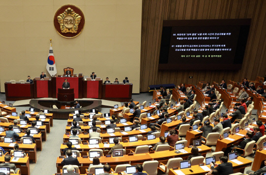 2월 29일 국회에서 열린 본회의 모습. [연합뉴스]