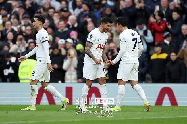 ▲ 토트넘은 3일(한국시간) 홈구장인 토트넘 홋스퍼 스타디움에서 열린 크리스탈 팰리스와의 2023-24시즌 잉글랜드 프리미어리그 27라운드에서 3-1로 이겼다. 손흥민이 13호골로 승리에 기여했다.