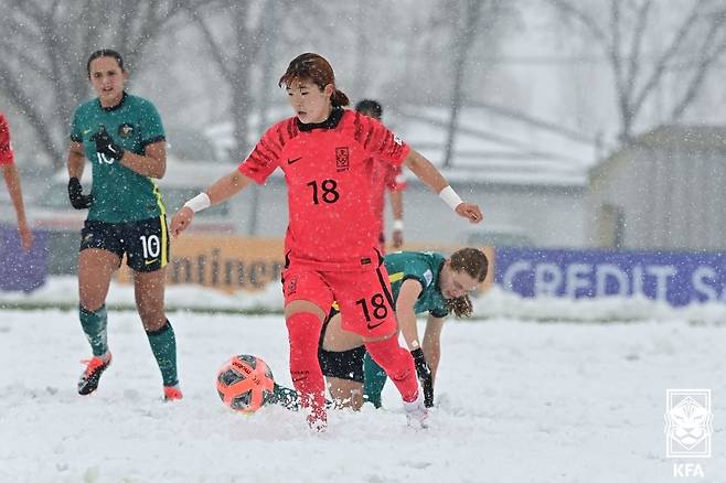 한국과 호주의 경기 모습 [대한축구협회 제공. 재판매 및 DB 금지]