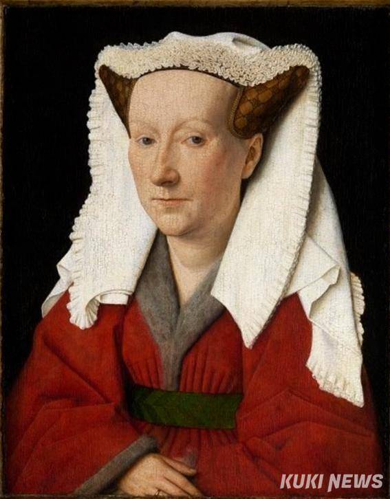 얀 반 에이크, '마르가리타 반 에이크 초상 Portrait of Margareta van Eyck 또는 마르가리타, 예술가의 부인' 1439, 패널에 유채, 26x32.5cm, 브뤼헤 그뢰닝 미술관(Groeninge Museum)