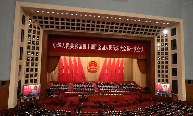 중국 베이징의 인민대회당 모습. AP연합뉴스