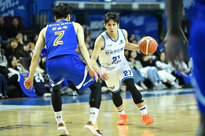 가스공사의 샘조세프 벨란겔(27번) [KBL 제공. 재판매 및 DB 금지]