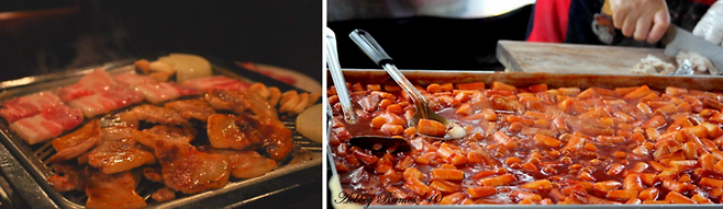 삼겹살, 떡볶이 / 사진=FLICKR