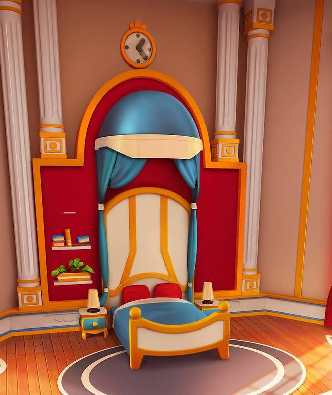 침실을 꾸미고 있는 모습