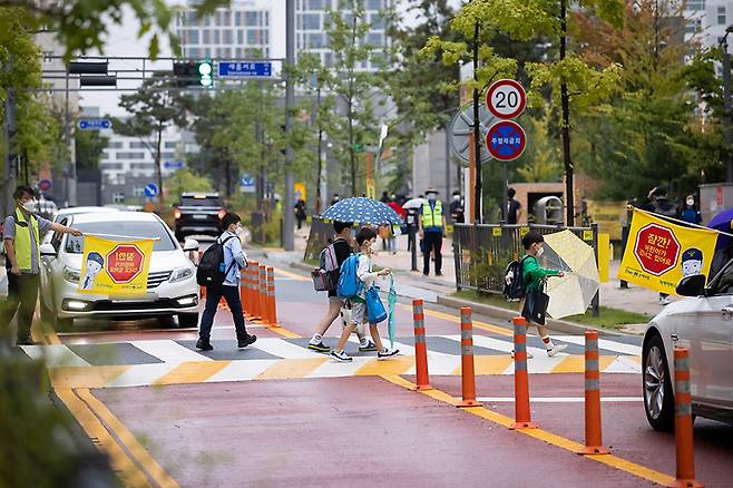 세종시 내 초등학교 학생들이 등교하고 있다. (사진=문화체육관광부 국민소통실)