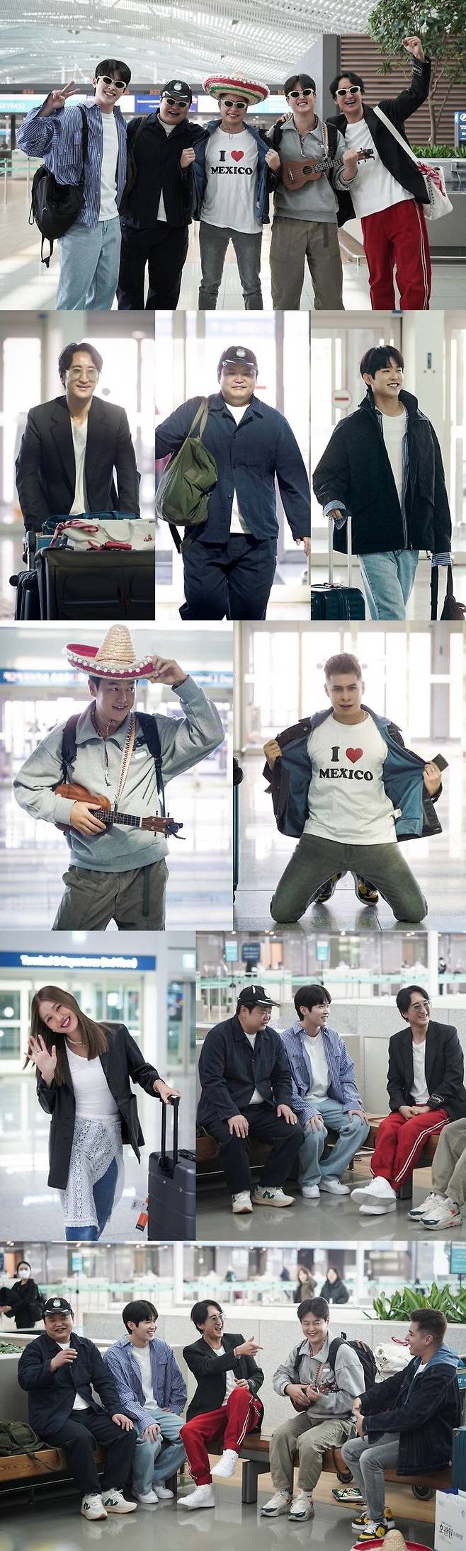 [서울=뉴시스] 7일 '위대한 가이드' 제작진은 멕시코로 향하는 멤버들의 공항 출국 사진을 공개했다. (사진=MBC에브리원 '위대한 가이드' 제공) 2024.03.07. photo@newsis.com *재판매 및 DB 금지
