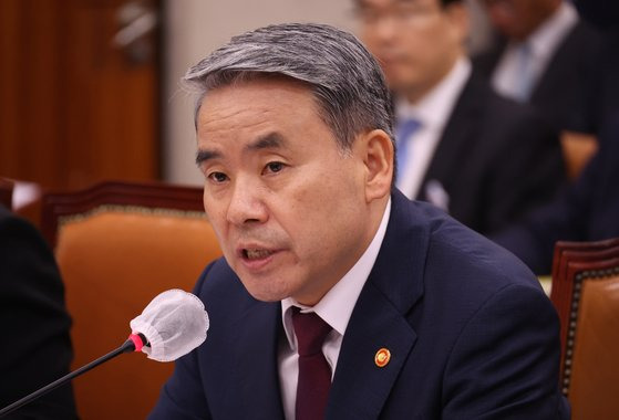지난해 9월 이종섭 당시 국방장관(현 호주대사)이 국회에 출석한 모습. 연합뉴스.