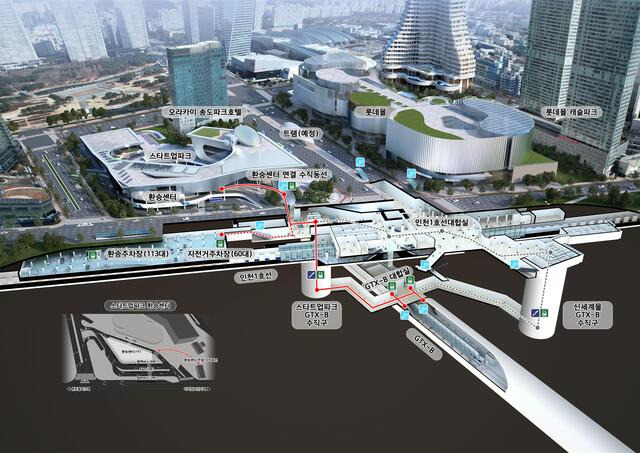 스타트업파크 환승센터 조감도. 인천경제청 제공