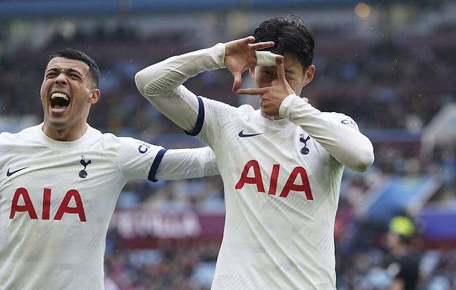 ▲ 토트넘 홋스퍼 손흥민이 애스턴 빌라전에서 1골 2도움을 기록했다. ⓒ연합뉴스/REUTERS/AP