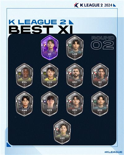 K리그2 2라운드 베스트11 [한국프로축구연맹 제공. 재판매 및 DB금지]