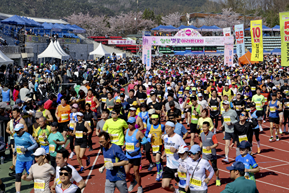 지난해 경상남도 합천군에서 열린 제22회 합천 밪꽃 마라톤대회 사진. [사진=경상남도 합천군]