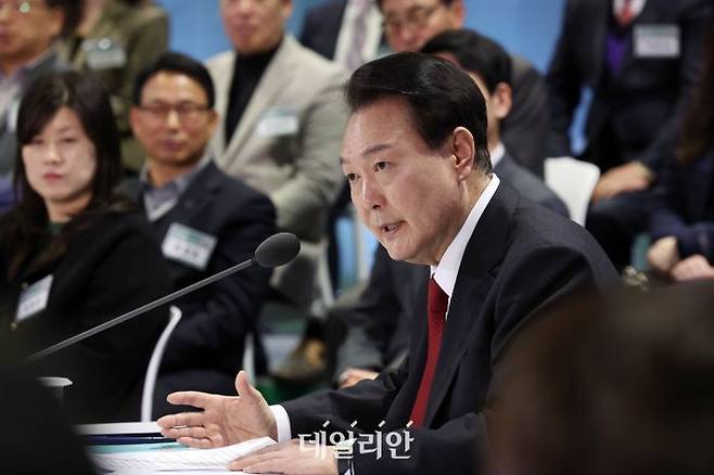 윤석열 대통령이 민생토론회에서 그린벨트와 관련해 발언하고 있다. ⓒ뉴시스