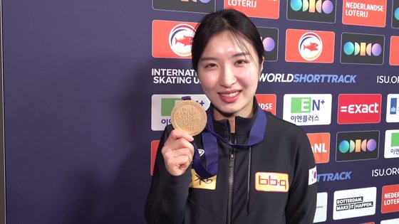 쇼트트랙 세계선수권 여자 1500m 금메달을 따낸 김길리. 사진 공동취재단