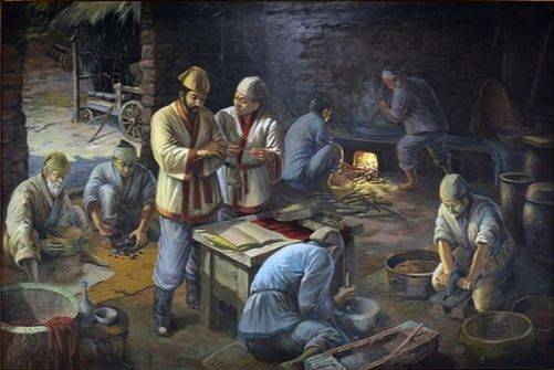 최대섭의 민족기록화 '최무선의 화포와 화약 제조' 경기도 분당 한국학중앙연구원 소장 [사진소장처]