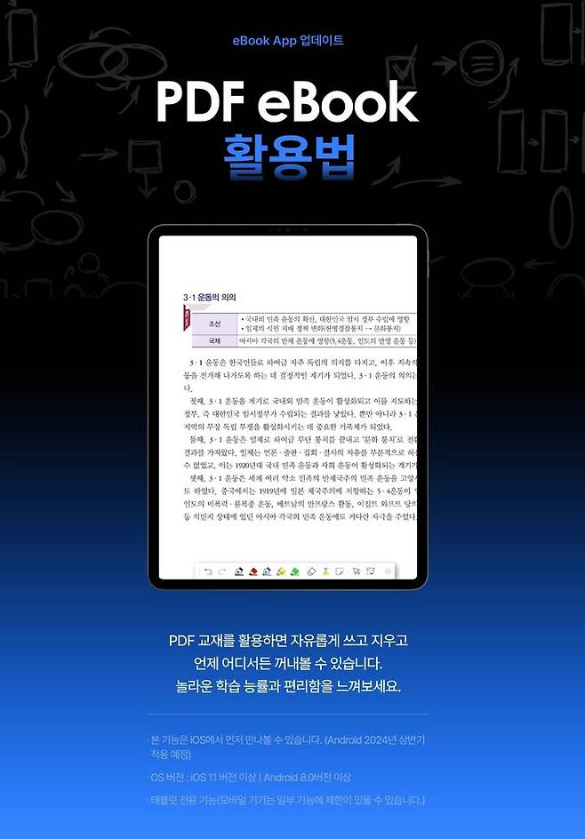 [서울=뉴시스] 예스24 eBook 앱 PDF 필기 기능 업데이트(사진=예스24 제공) 2024.03.18. photo@newsis.com *재판매 및 DB 금지
