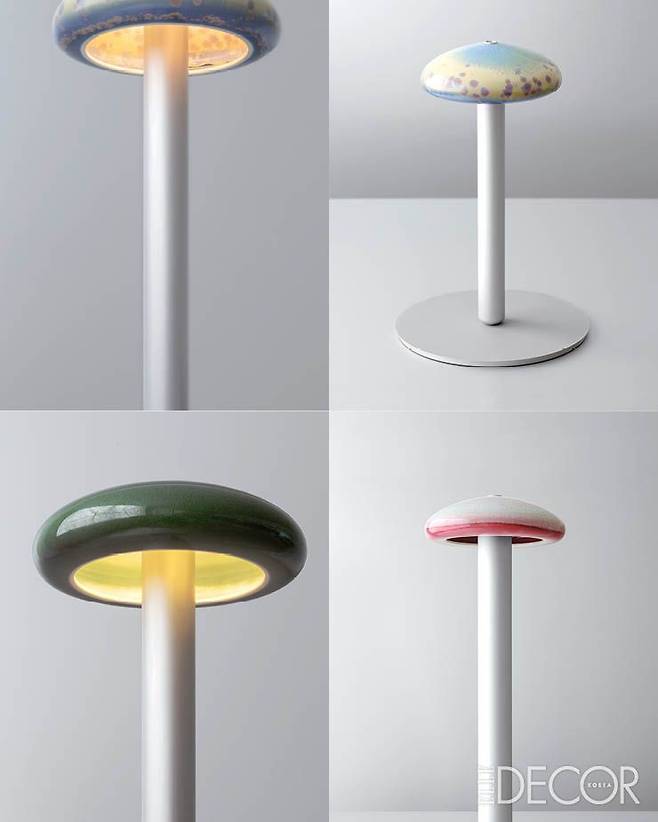 세브르 공방(Manufacture de Sèvres)에서 제작한 세브르 램프(Lampe Sèvres). 로낭 특유의 부드러운 컬러 배리에이션이 아름답다.