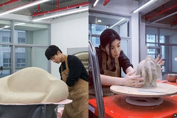 배우 정은채(37)와 미술작가 김충재(37)가 열애를 인정한 가운데, 럽스타그램 의혹이 일어 관심이 집중됐다. /사진=김충재, 정은채 인스타그램