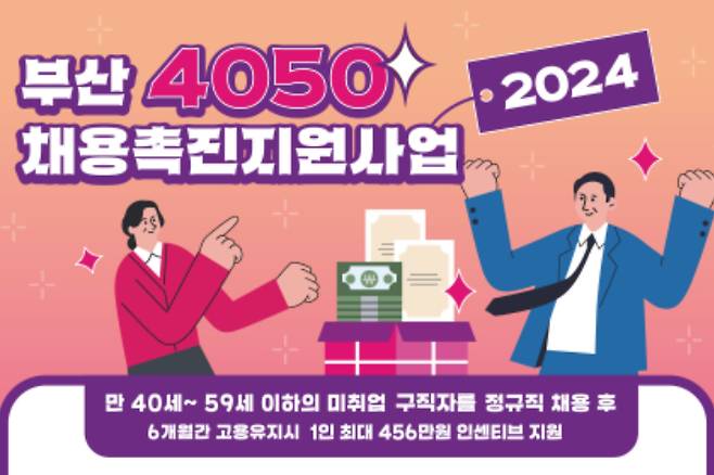 부산시는 '4050 채용촉진 지원사업'을 추진한다. 부산시 제공