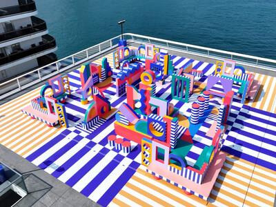 French Artist Camille Walala has transformed the Ocean Terminal Deck into an enlivening outdoor art maze (PRNewsfoto/Harbour City Estates Limited)