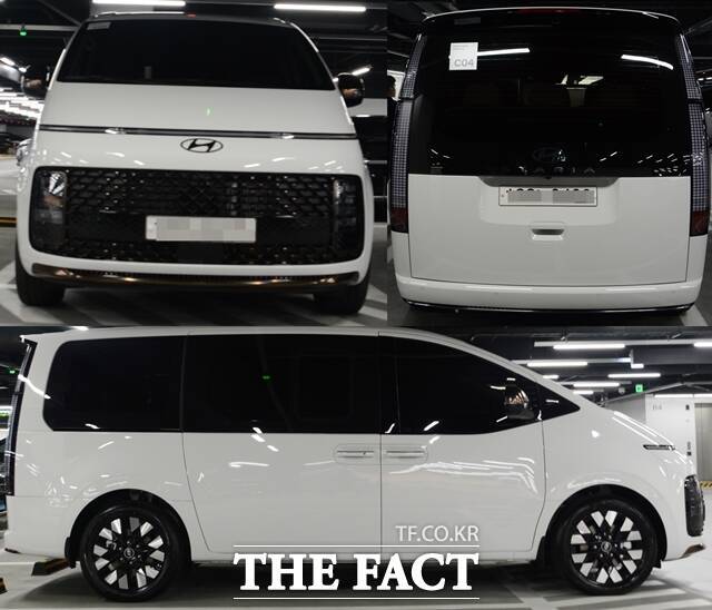 현대차 MPV '스타리아 하이브리드'의 앞, 뒤, 측면 모습. /김태환 기자