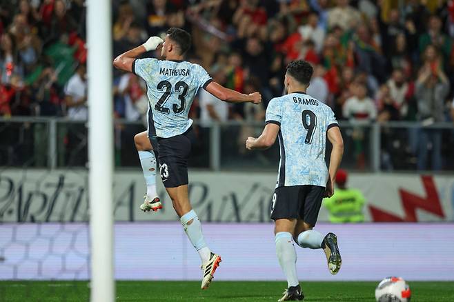 2번째 골을 터트린 마테우스 누네스(왼쪽). Getty Images