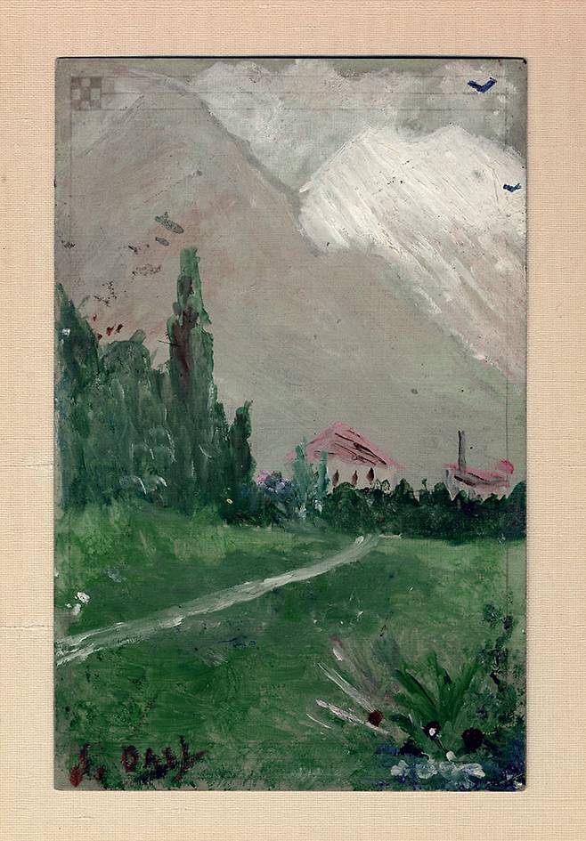 피게라스 근처의 풍경(1910). 엽서에 그린 이 그림은 달리가 처음으로 남긴 작품 중 하나다. /세인트피터즈버그 달리박물관