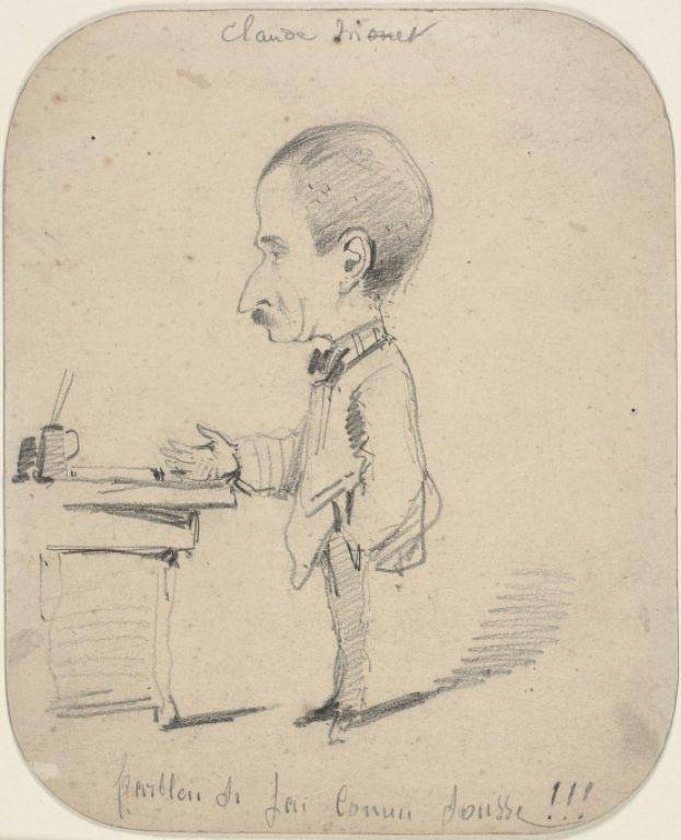 클로드 모네, 'Caricature of Man Standing by Desk', 1855~1856