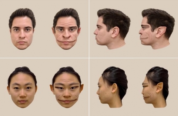 얼굴인식장애 환자 눈에 비친 남성(위)과 여성의 실제 얼굴과 왜곡된 얼굴. 의학저널 란셋 제공