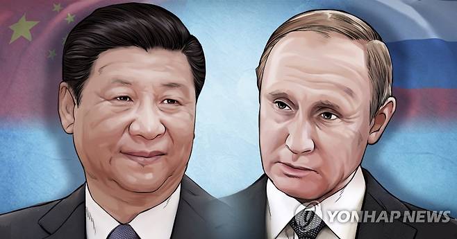 중국 시진핑 국가주석 - 러시아 푸틴 대통령 (PG) [장현경 제작] 일러스트