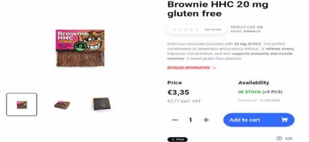 대마 함유 브라우니./사진=식품의약품안전처