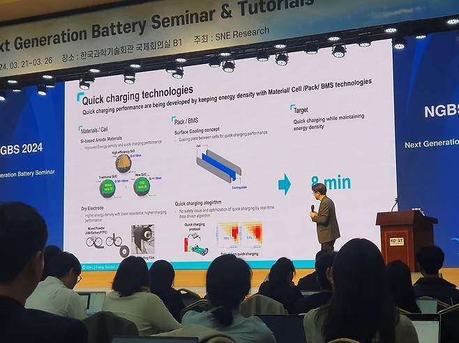 초급속 충전기술 발표하는 김석구 LG에너지솔루션 연구위원 [촬영 임기창]
