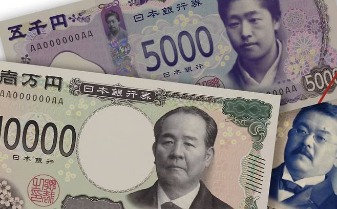 오는 7월 3일 일본 중앙은행인 일본은행이 발행하는 1만·5000·1000엔짜리 지폐 신권. /니혼게이자이신문