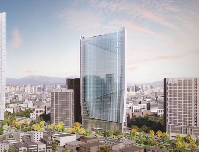 서울시 건축위원회에서 중구 세운지구와 무교다동 구역에 개방형 녹지를 품은 업무·근린생활시설 건립 계획이 통과 됐다. 사진은 계획안 가운데 하나인 세운지구 6-3-3 투시도. /사진=서울시