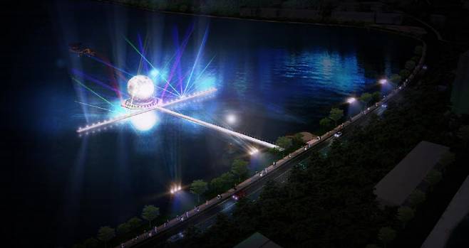 강릉 경포호의 라이트아트쇼 조감도 (강릉시 제공)