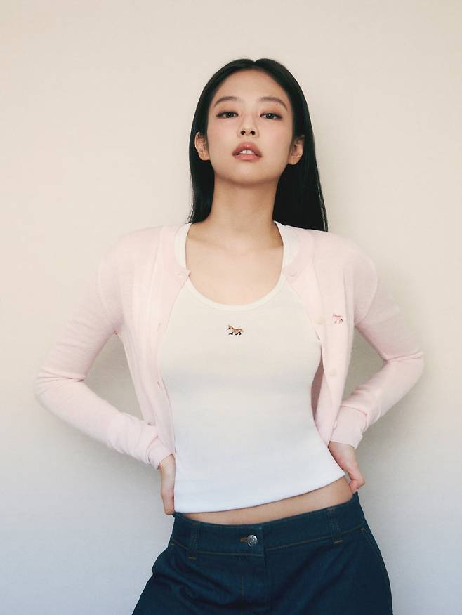 '메종키츠네' 베이비 폭스 컬렉션의 크리에이티브 뮤즈로 참여한 제니/ 삼성물산 패션부문 제공