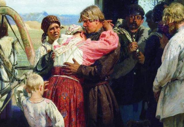 일리야 레핀, '신병 배웅'