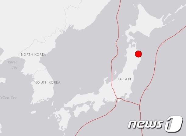 일본 이와테현에서 규모 6.1 지진이 발생했다. <출처=미 지질조사국>
