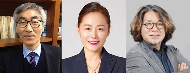 왼쪽부터 윤철홍 명예교수, 김영심 의원, 김성호 교수/사진=윤철홍 명예교수, 김영심 의원, 김성호 교수 제공