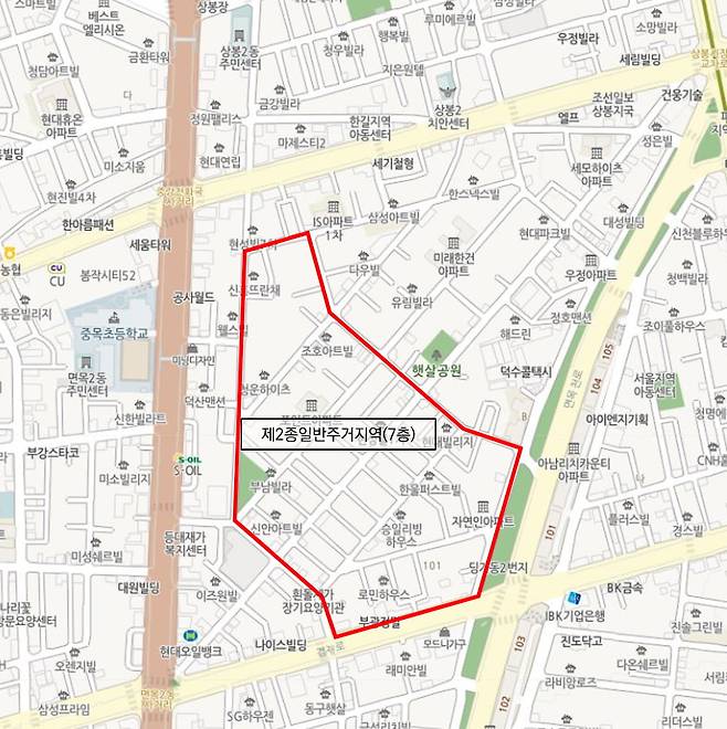 서울 중랑구 면목2동 139-52 일대 / 서울시 제공